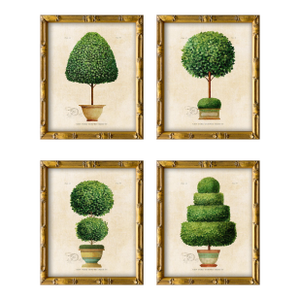 Framed Reproduction Vintage "Topiary Garden (Set of 4)" Art Prints
