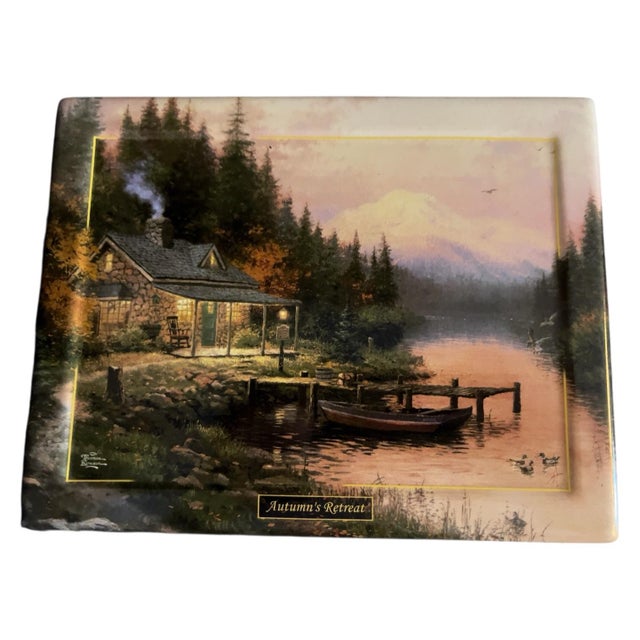 1990s Thomas Kinkade Seasons of Reflection – Set of 4 Framed Collector Plates For Sale In Oklahoma City - Image 6 of 6