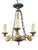 Mid-Century French Empire Style Bronze 3-Branch Swan Chandelier by Lucien Gau, 1970s For Sale