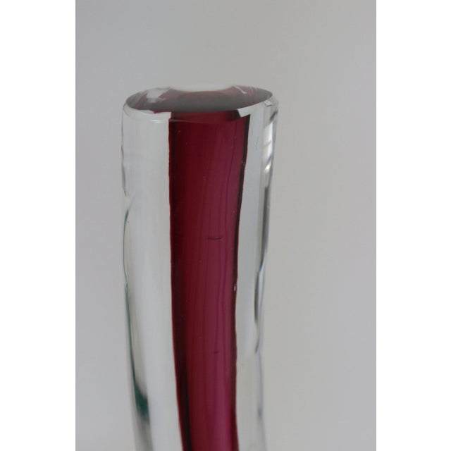Red Sculpture Free Form Swirls 2-Piece Glass For Sale - Image 8 of 13