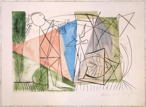 1980s After Pablo Picasso, Joueur De Flute Et Gazelle, Lithograph on Arches Paper