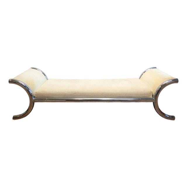 Selig Mid Century Modern Chrome Bench Chaise Day Bed For Sale