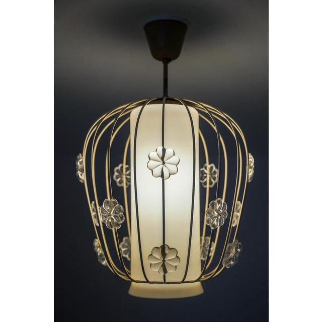 Swedish Modern Model 11510 Pendant in Glass and Metal from Böhlmarks, Sweden, 1940s For Sale - Image 3 of 14