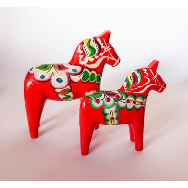 Wood Mid Century Large Swedish Modern Hand Painted Dala Horse by Nils Olsson For Sale - Image 7 of 7