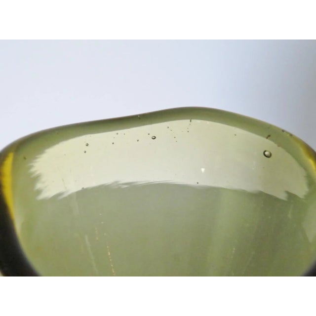 Blenko Mid 20th Century Blenko Modern Yellow Art Glass Vase For Sale - Image 4 of 8