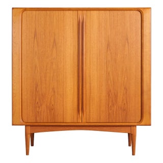 Teak Highboard with Louvered Doors by Bernhard Pedersen & Søn, Denmark, 1960s For Sale