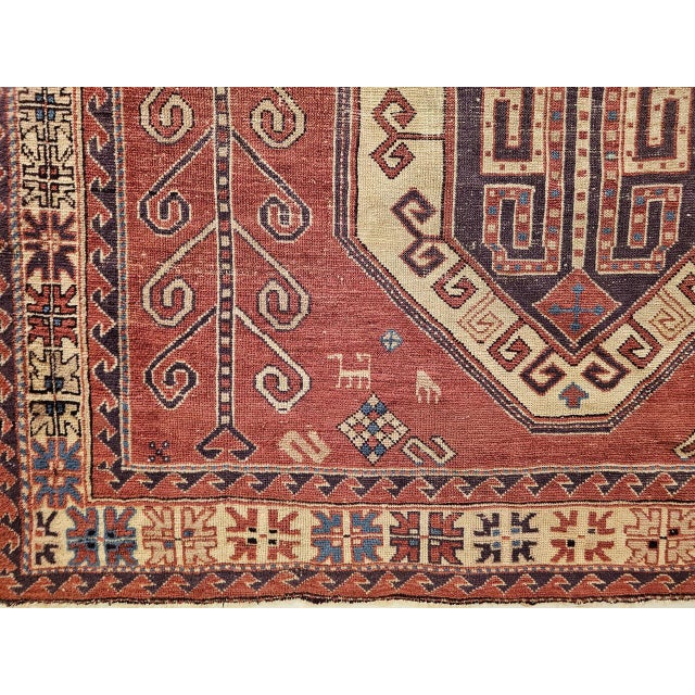 Antique Caucasian Kazak Sevan Area Rug, Handwoven Wool, Geometric Design, 1900s, 6' x 9' For Sale - Image 16 of 17