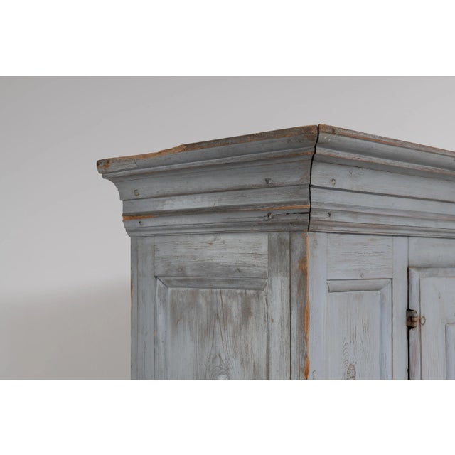 Baroque Swedish Pine Painted Redwood Cabinet, 1700s For Sale - Image 13 of 16