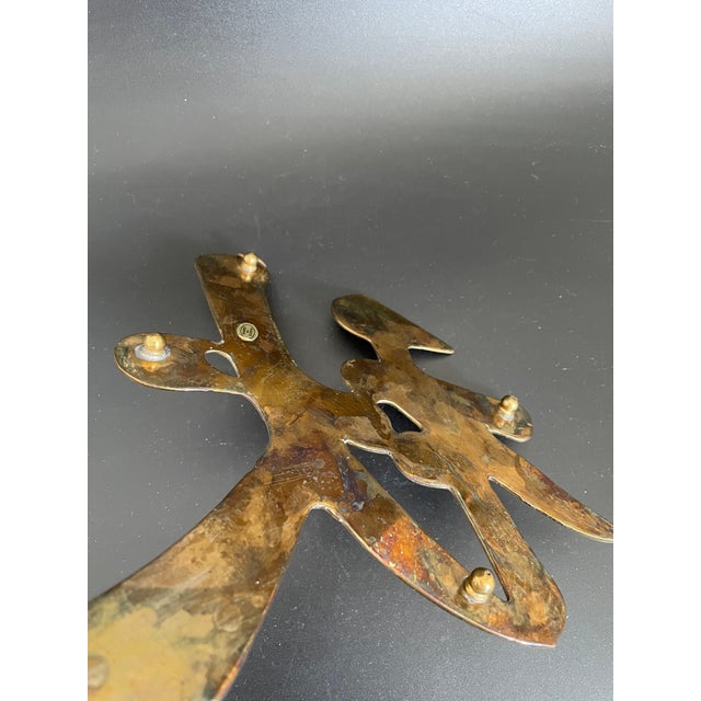 Vintage Brass Wall Hanging Trivet of Chinese Character for Autumn For Sale In Las Vegas - Image 6 of 8