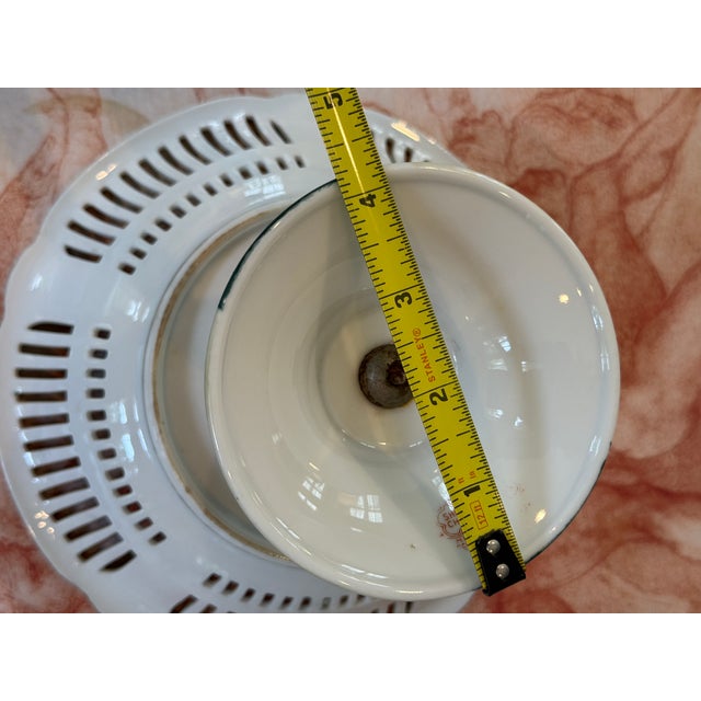 Traditional Vintage Shofu China Occupied Japan Lattice Compote Pedestal Bowl Gold For Sale - Image 3 of 8