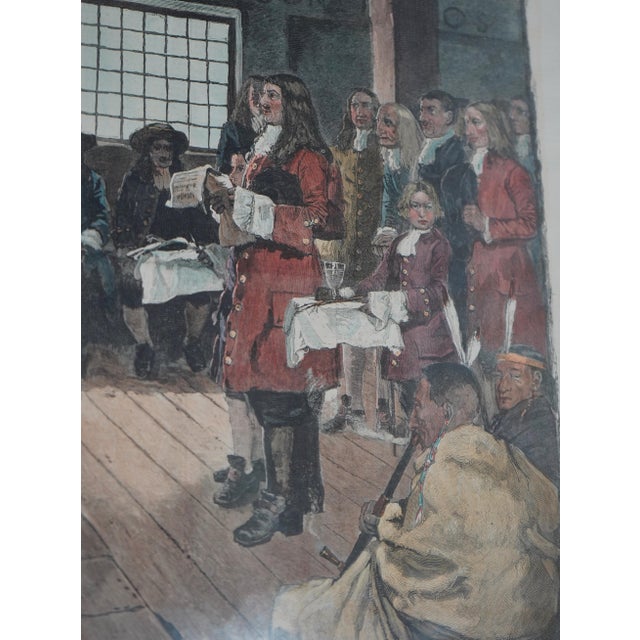 1900s William Penn Framed Engraving Print Harpers Weekly For Sale - Image 4 of 12