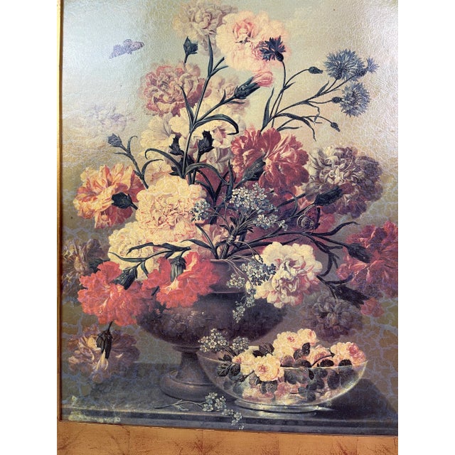 Victorian Baroque Floral Gold Framed Painting For Sale - Image 9 of 13