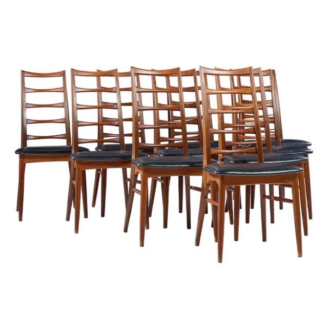 Niels Koefoed for Koefoeds Hornslet Lis Danish Teak Dining Chairs - Set of 10 For Sale