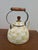 Mid 20th Century MacKenzie Childs Yellow and Cream Parchment Checkered Tea Kettle For Sale In Washington DC - Image 6 of 9