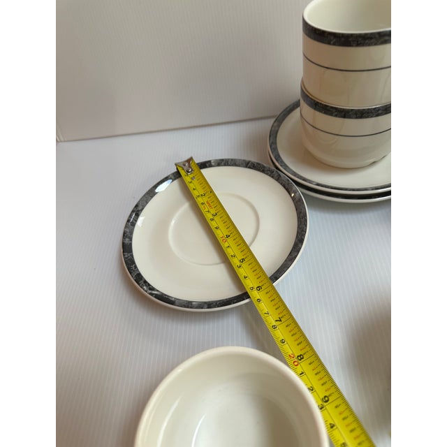 1980s Villeroy & Boch 6 Coffee/Tea Cups and Matching 6 Saucers Made in Luxembourg For Sale - Image 9 of 16