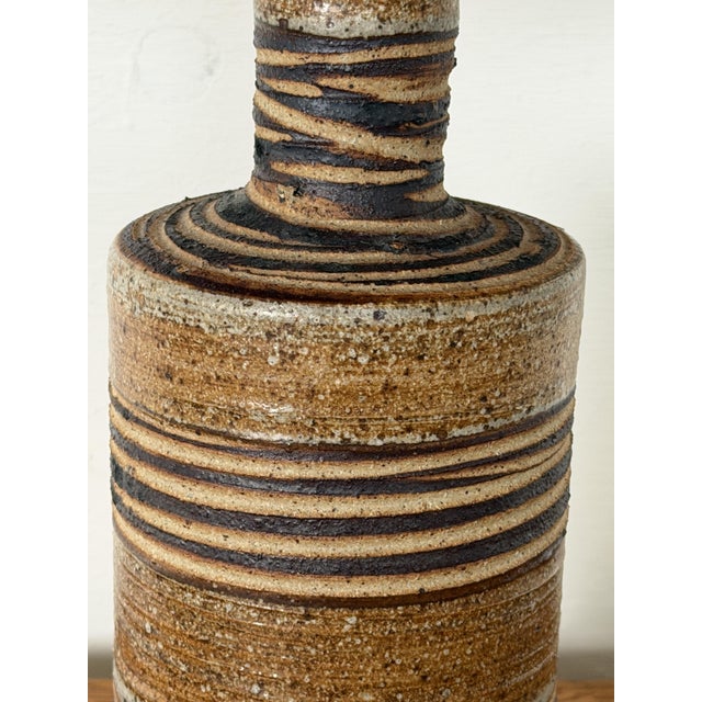 Mid 20th Century Danish Bottle-Shaped Stoneware Table Lamp by Tue Poulsen, 1960s For Sale - Image 5 of 8