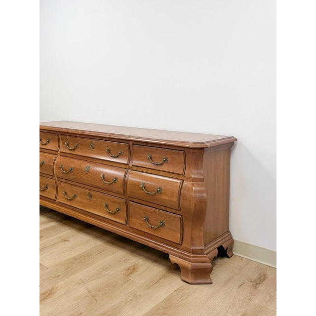 Brown Century Furniture Provincial Curvy 9-Drawer Dresser Vintage Classical Bedroom For Sale - Image 8 of 15