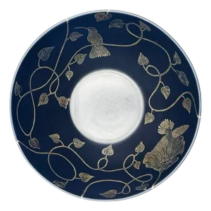 Emilia Castillo for Los Castillo Plata Pura Porcelain & Silver Bowl, Taxco, 1991