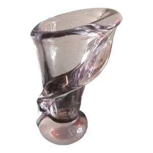 1970s Vannes Le Chatel France Clear Crystal Calla Lily Vase