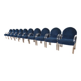 Leon Rosen for Pace Collection Modern Art Deco Lucite Waterfall Armchairs, Set of Ten For Sale