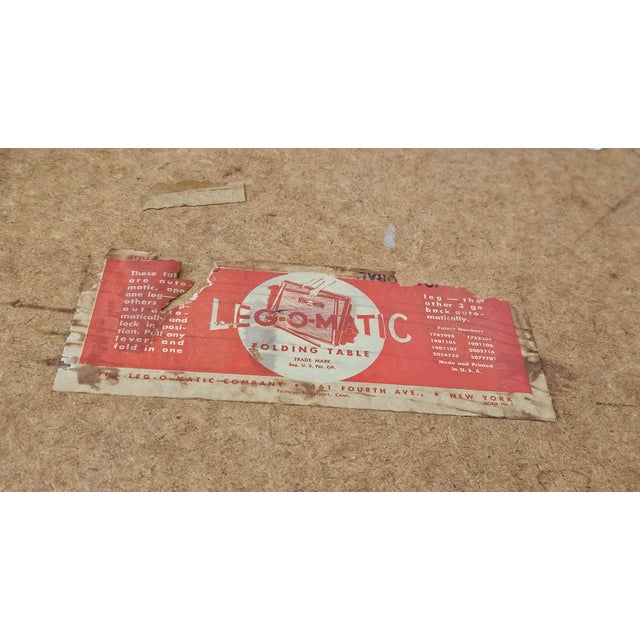 1950s Leg-O-Matic Maple and Vinyl Folding Card Table For Sale In Washington DC - Image 6 of 6