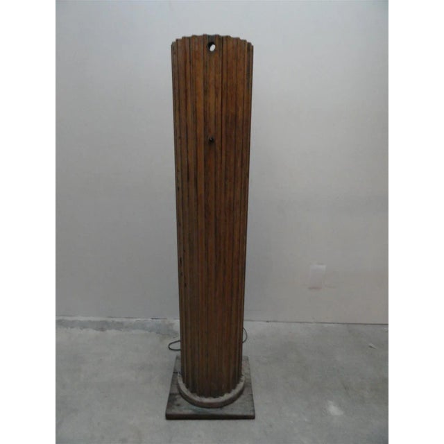 1920s One-of-a-Kind Architectural Floor Lamp Crafted From Antique Fluted Oak Column For Sale - Image 5 of 10