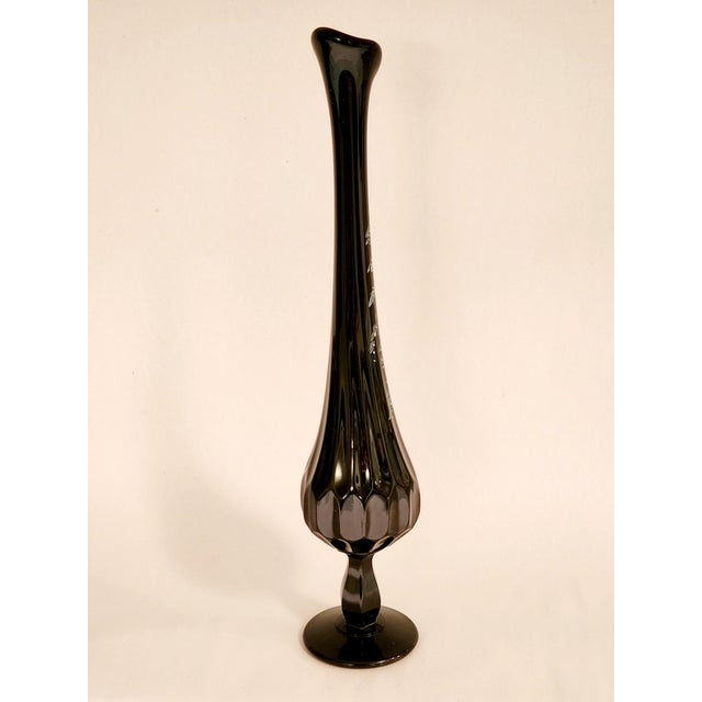 1960s Signed D Barbour Fenton Thumbprint Black Hand Painted Bud Vase For Sale In New York - Image 6 of 11