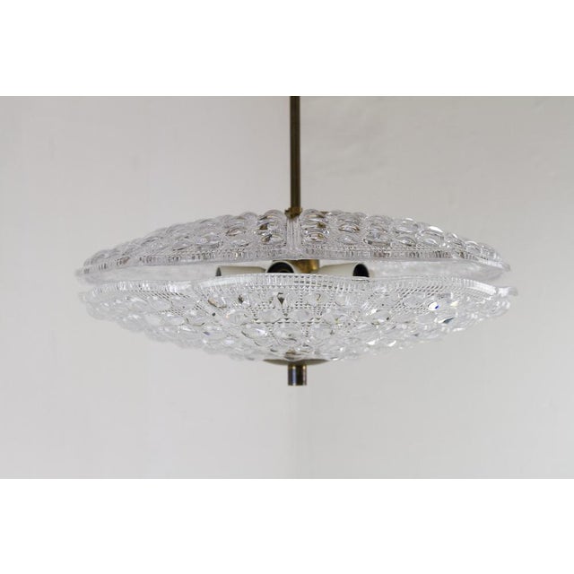 Gold Orrefors Crystal and Brass Pendant by Fagerlund for Lyfa, 1960s For Sale - Image 8 of 18