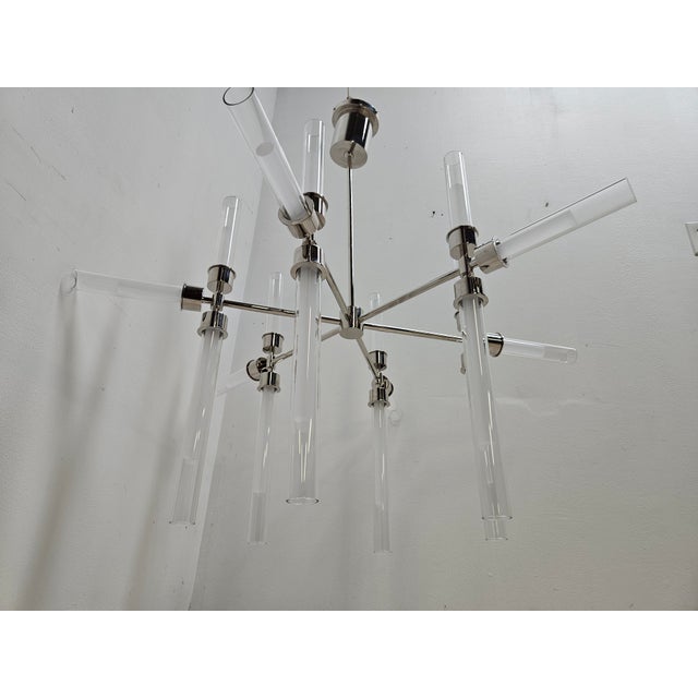 Silver 1990s Linger 18-Light Space Age Sputnik Style Chandelier by Sean Lavin Nickel Plated For Sale - Image 8 of 12