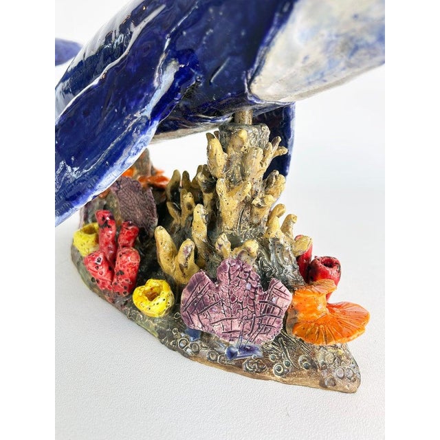 Unique Hand-Made Sculptural Glazed Ceramic Humpback Whale by Rexx Fischer For Sale - Image 9 of 10
