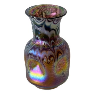 Iridescent Blown Glass Vase by Johann Loetz Witwe For Sale