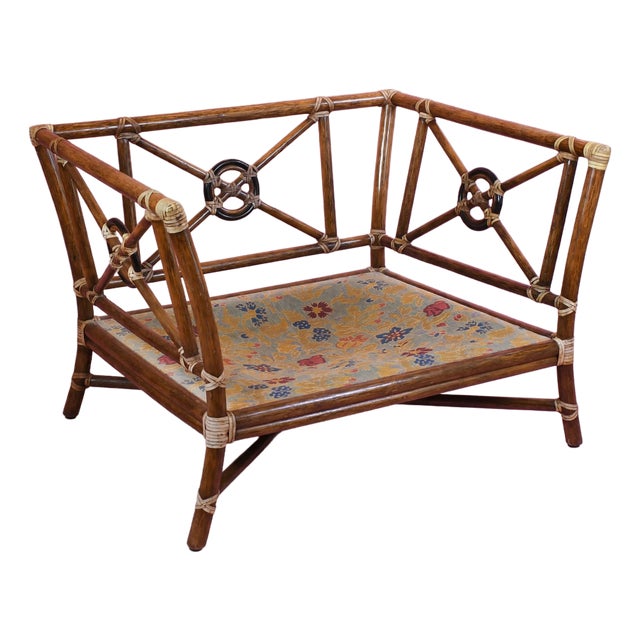 Vintage McGuire Target Back Oversized Lounge Chair For Sale