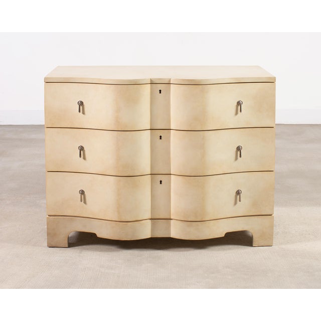 Art Deco Ralph Lauren Art Deco Style Beauworth Parchment Chest For Sale - Image 3 of 17