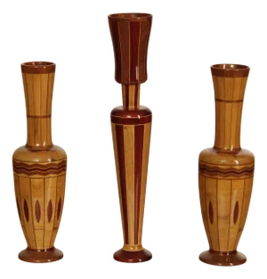 Philip M. Jacoby Set of Three Handcrafted Wood Vases