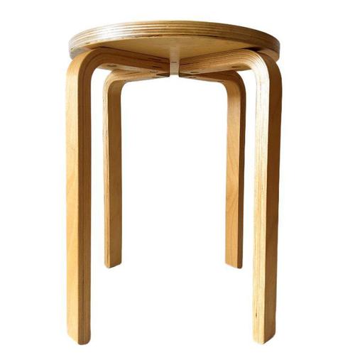 Ikea Vintage Scandinavian Frosta Stool in Curved Birch Wood from Ikea, 1990s For Sale - Image 4 of 7