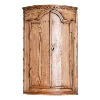 Swedish 19th Century Pine Wall Mounted Corner Cabinet For Sale