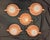 Mid-Century Modern Vintage 1940s Hazel-Atlas "Moderntone" Platonite Pastel Handled Cream Soup Bowls - Coral Set of 5 For Sale - Image 3 of 5