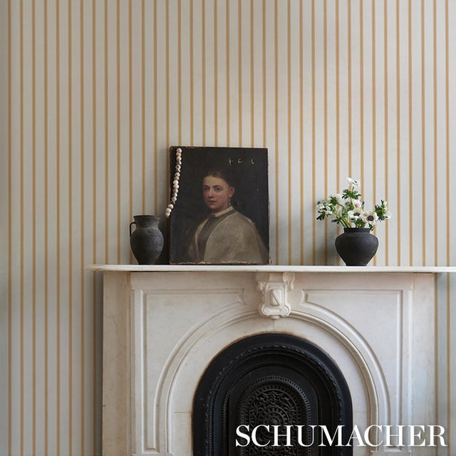 2020s Sample - Schumacher Westerly Stripe Wallcovering In Marigold For Sale - Image 5 of 6