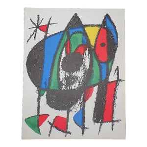 Vintage Ltd. Ed. Mid 20th C. Original Design Abstract Joan Miro Lithograph