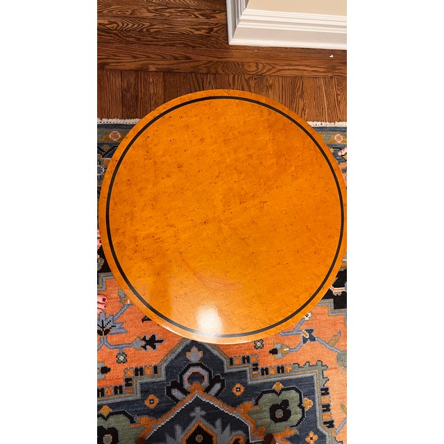 Early 20th Century Spanish Inlaid Wood Pedestal Table, Round Tripod Base, European Classic For Sale - Image 4 of 4