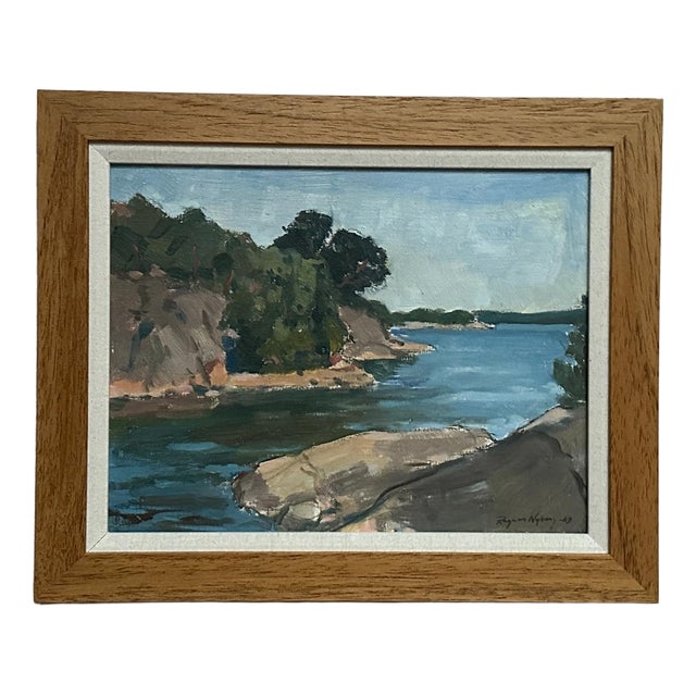 Ragner Nyberg, River, 1969, Oil on Panel, Framed For Sale