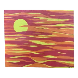 1977 Abstract Painting Signed "Delicious Sun" Signed