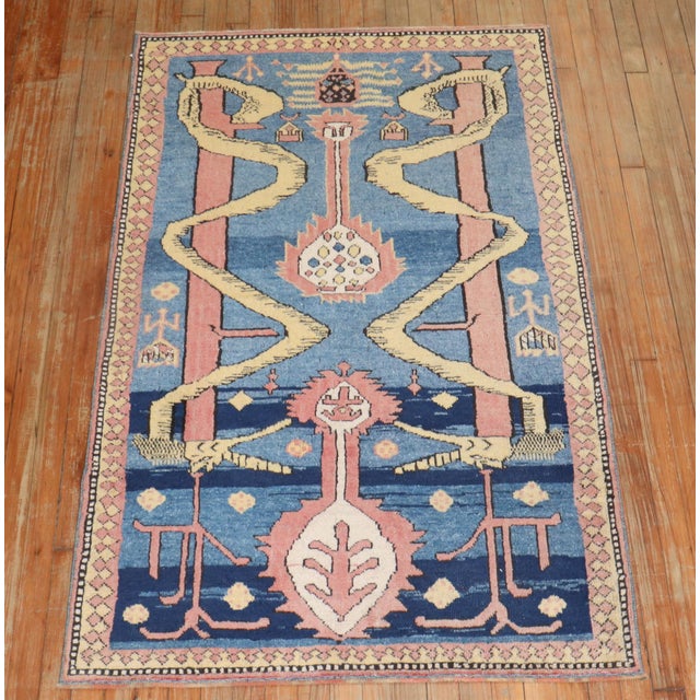 Vintage Turkish Snake Pattern Rug - 3'5" x 5'7" For Sale - Image 9 of 18