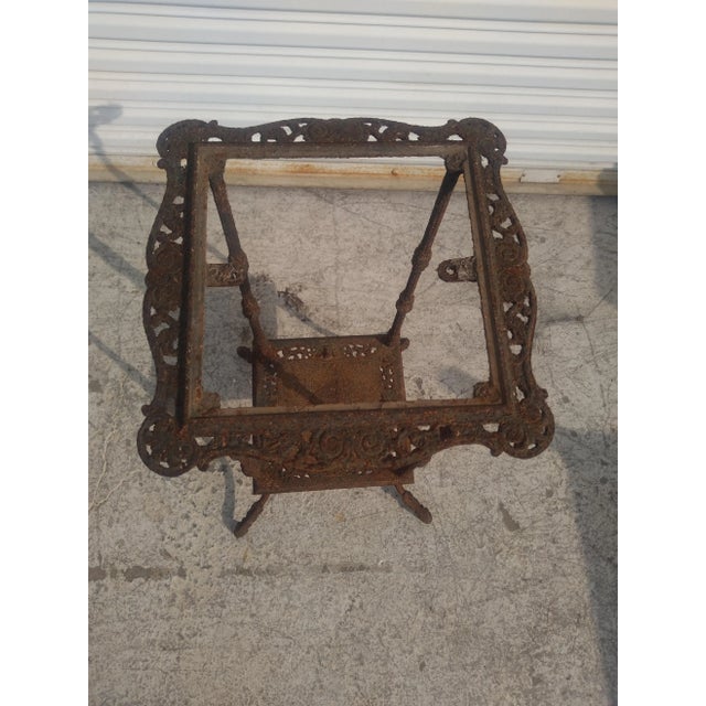 Late 19th Century French Wrought Iron Marble Top Pedestal Stand For Sale - Image 4 of 8