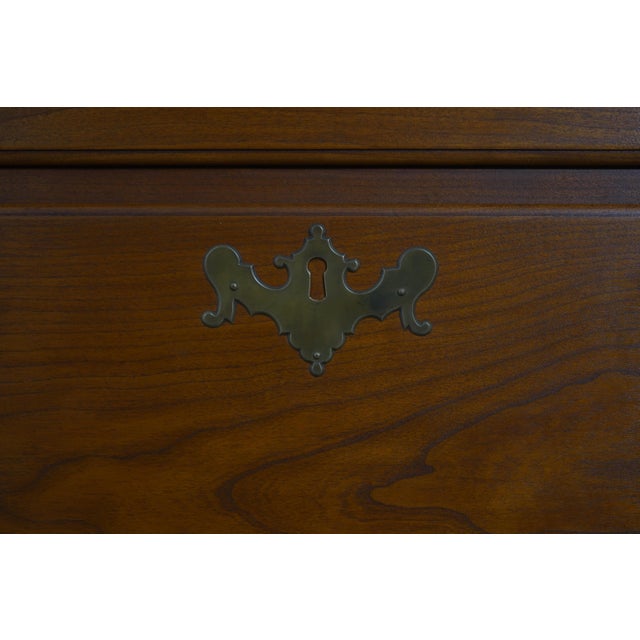 Eldred Wheeler Cherry Flat Top 2 Piece Highboy For Sale - Image 11 of 17