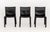Set of Six Mario Bellini for Cassina "Cab 412" Side Chairs, the black leather on steel frame, marked "Cassina" to...