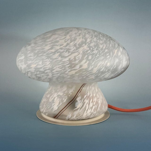 Italian Mottled Murano Glass Mushroom Table Lamp, 1980s For Sale - Image 3 of 12