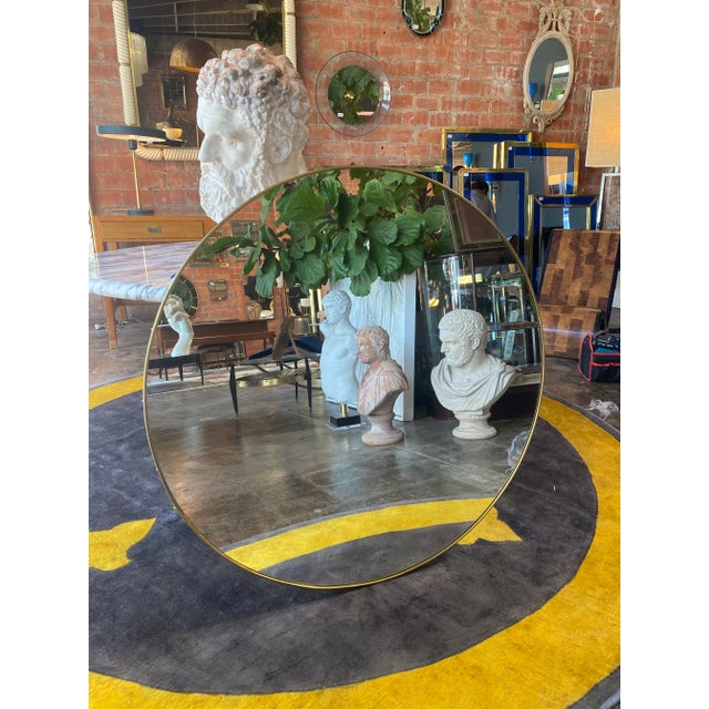 Mid-Century Modern 1960 Mid Century Italian Round Wall Mirror, Italy For Sale - Image 3 of 8