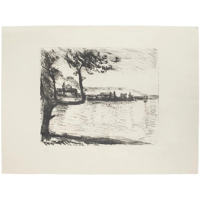 Landscape is an original lithography artwork realized by Arturo Tosi. Hand-signed on the lower right in pencil. Numbered,...