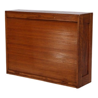 Antique Oak Roll Front Cabinet C1920 For Sale